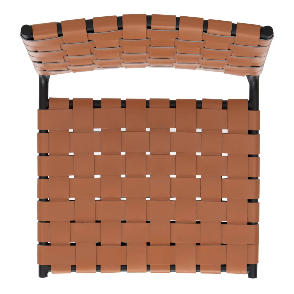 Woven Dining Chair Set of 2 Cognac Black C397426
