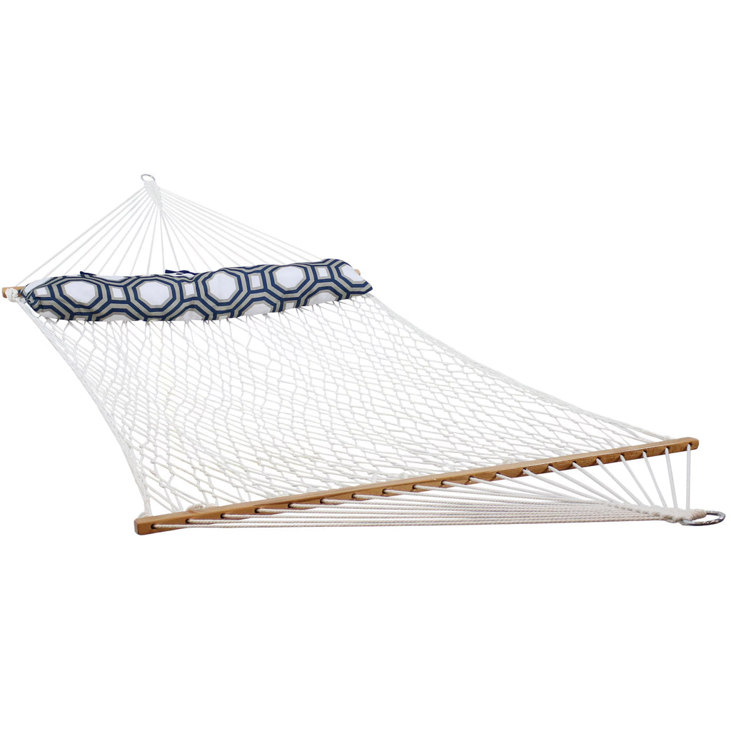 White Polyester Rope Hammock with Pillow C285107