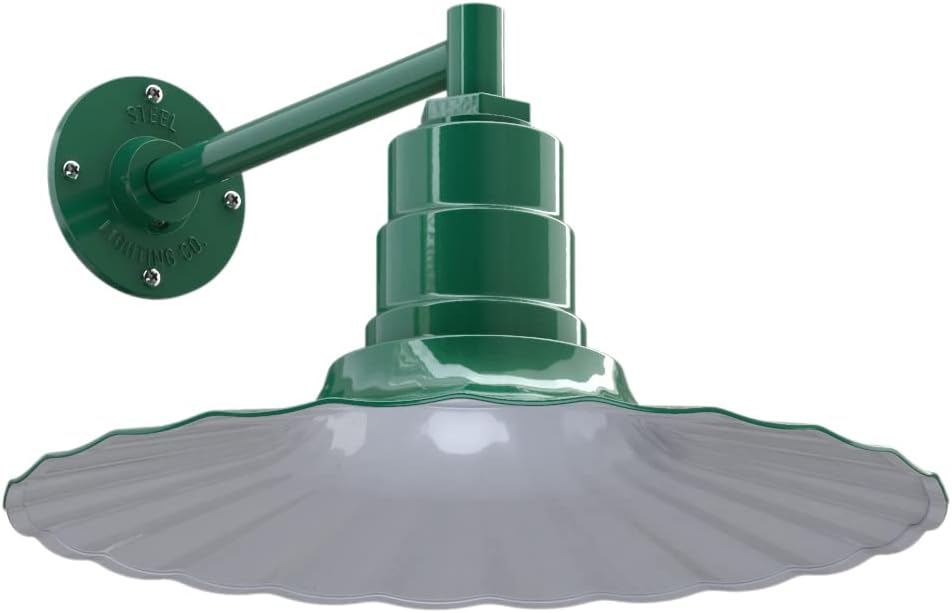 16 inch Radial Wave 23 inch Gooseneck Galvanized Barn Light D851140