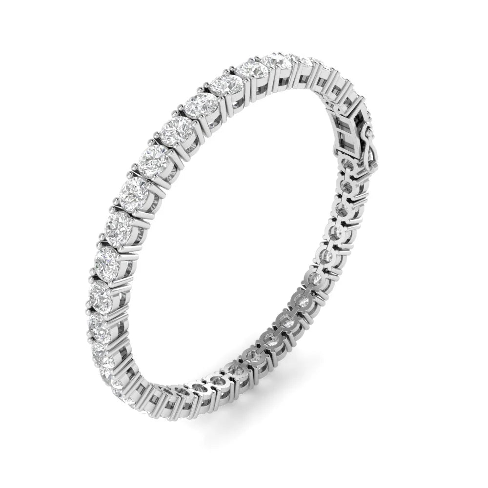 18k White Gold Plated Tennis Bracelet 4MM with Round Moissanite N4863
