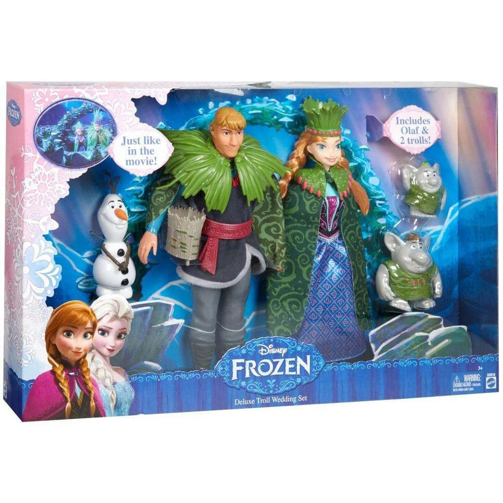Frozen Troll Wedding Set with Anna, Kristoff, Olaf & 2 Trolls S780014