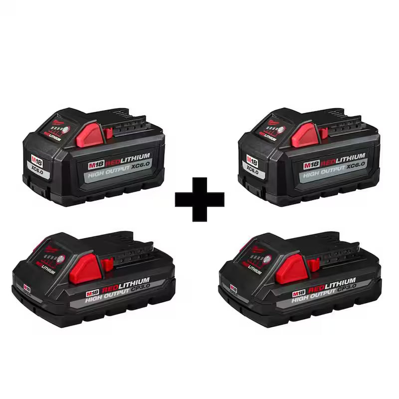 18-Volt Lithium-Ion 6.0 Ah and 3.0 Ah Battery 4-Pack L6451