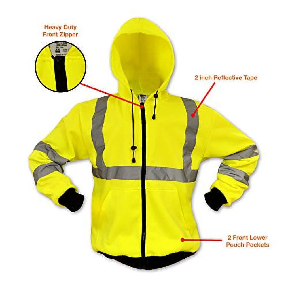 Class 3 Hi Visibility Water Resistant Reflective Hoodie C55039