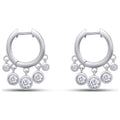 14K White Gold Over Sterling Silver Moissanite Hoop Earring P442