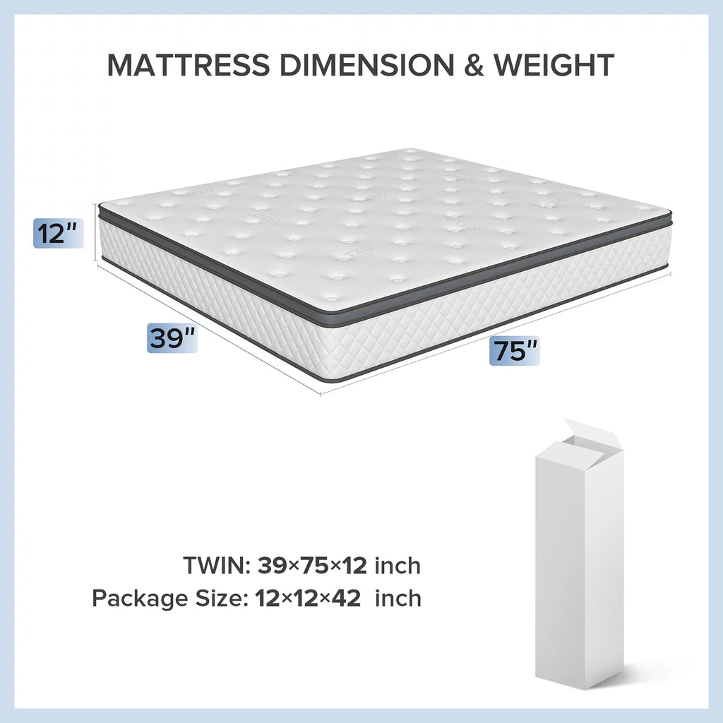 12 inch Twin Gel Memory Foam Mattress Q96199