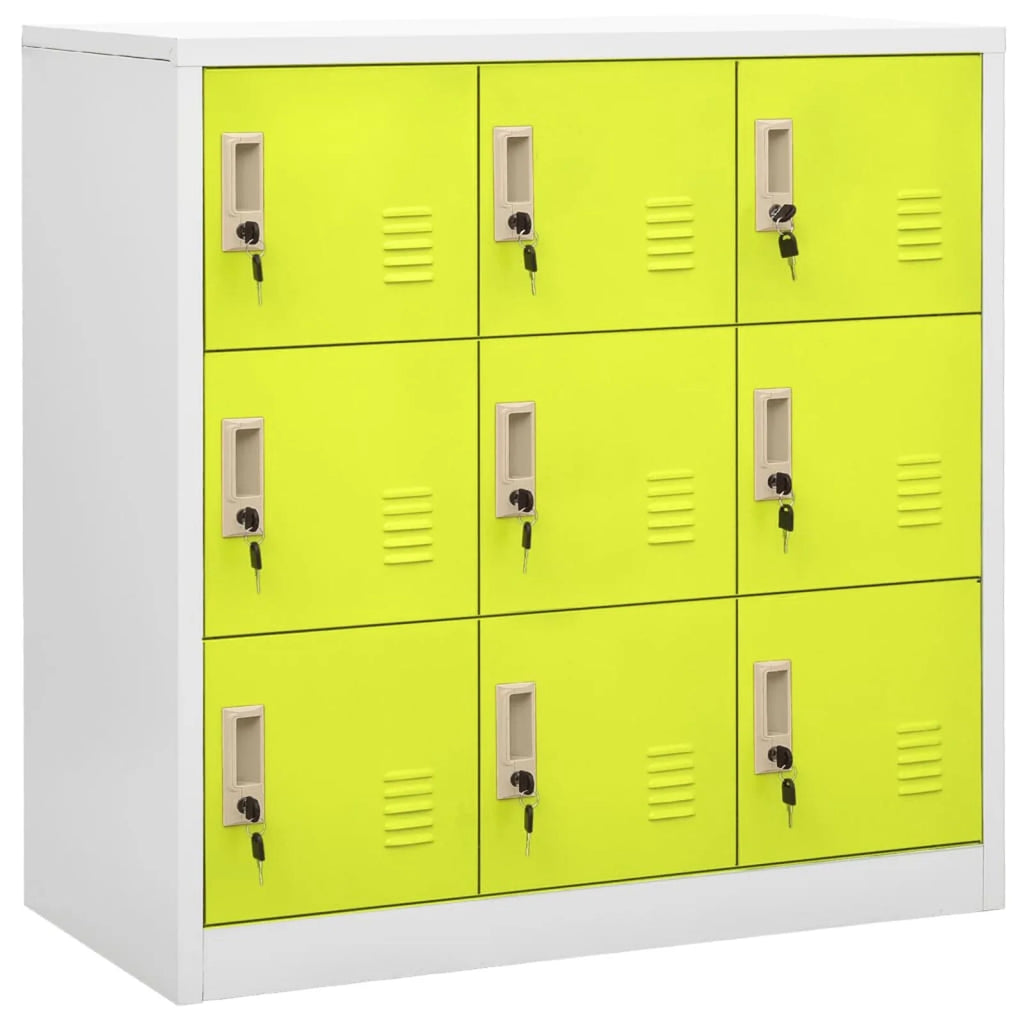 Green 9 Lockable Storage Cabinet Steel File Cabinet Q473130