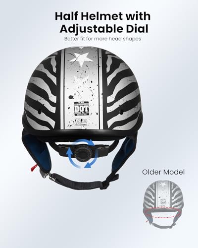 Half Helmet Motorcycle Open Face Sun Visor DOT Approved Y68096