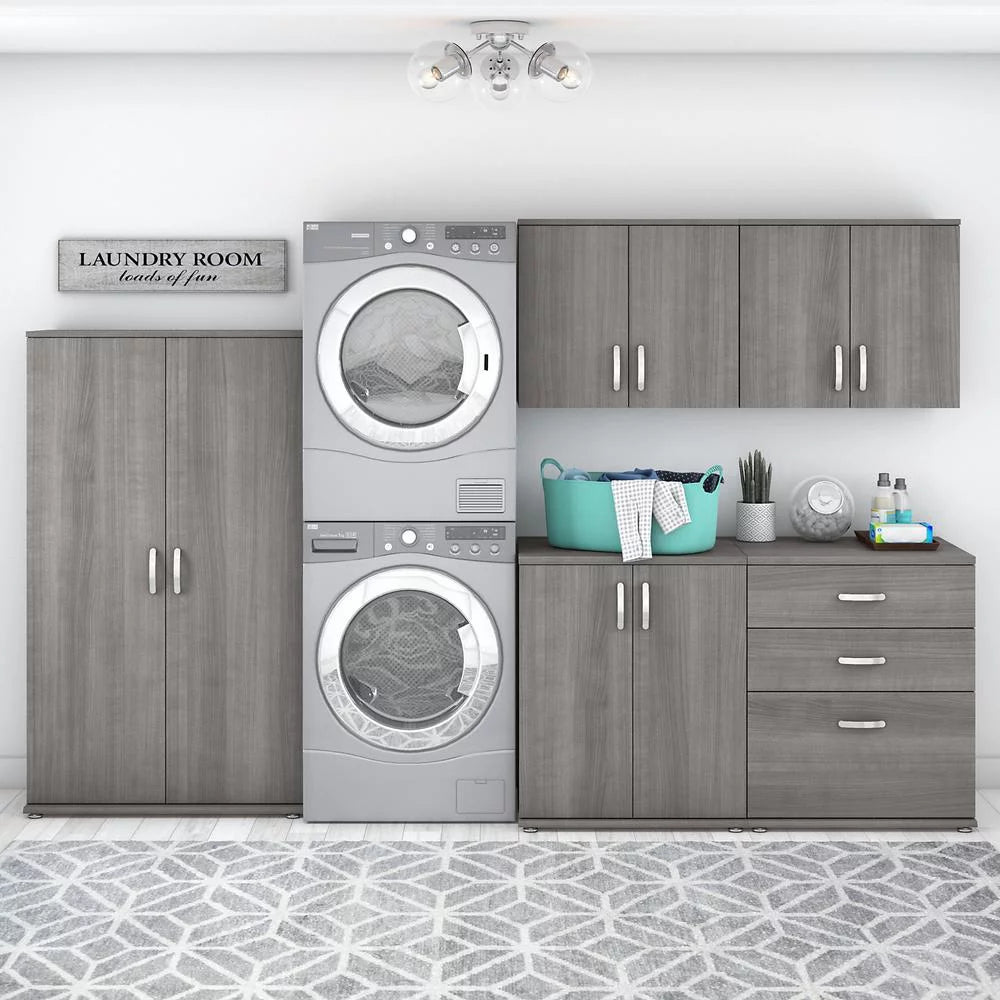 5 Piece Modular Laundry Room Storage Set with Floor and Wall Cabinets R257237