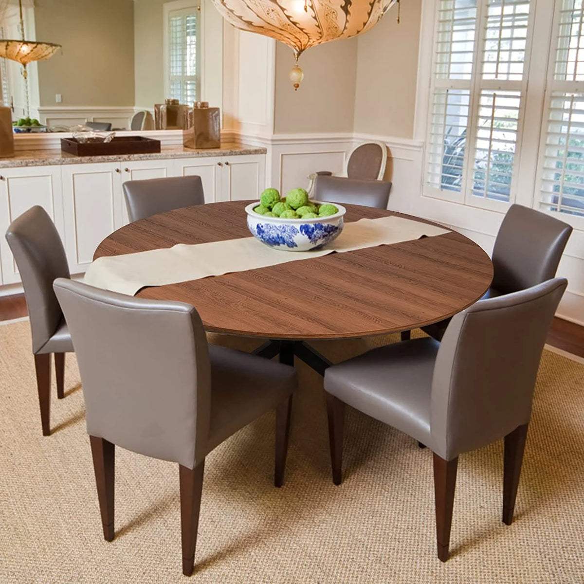 Mid-Century Modern Round Dining Table for 4-6 T8232