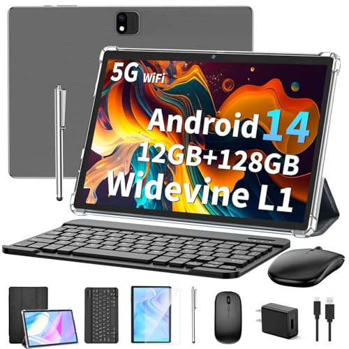 Android 14 Tablet with Keyboard, 12GB RAM, 128GB Storage, 10 Inch 2-in-1 Tablet U687630