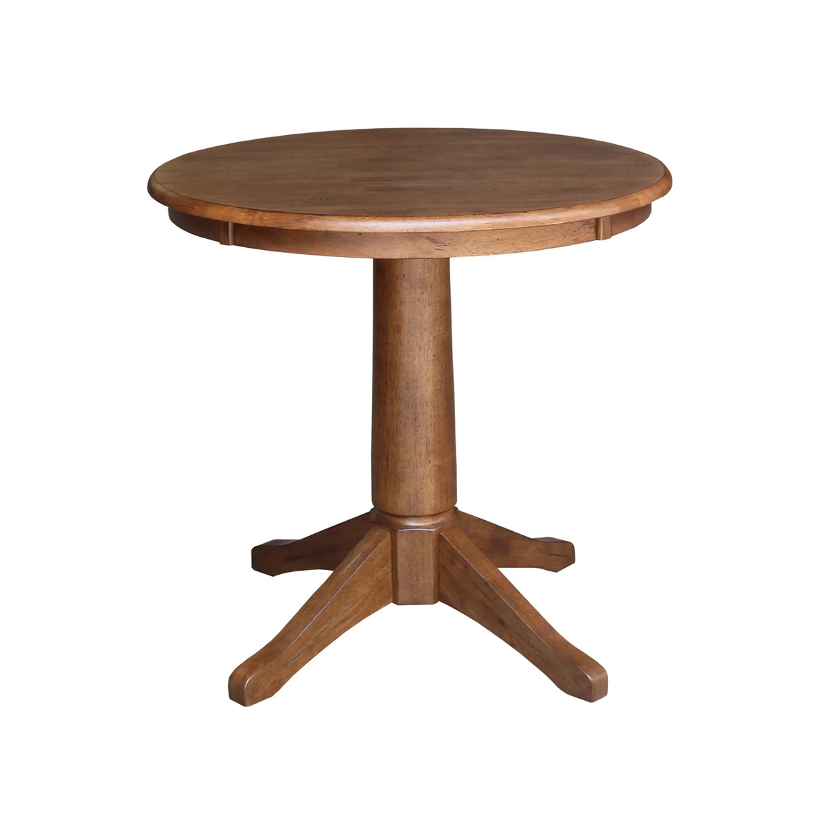 Round Solid Wood Pedestal Dining Table with 2 Splat Back Dining Chairs I388115