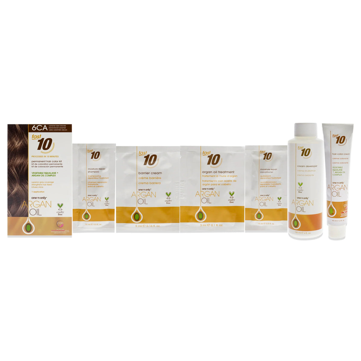 1 Pc Permanent Hair Color Kit - 6CA Caramel Dark Blonde F487