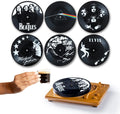 Vinyl Drink Coasters Set of 6 with Holder F343