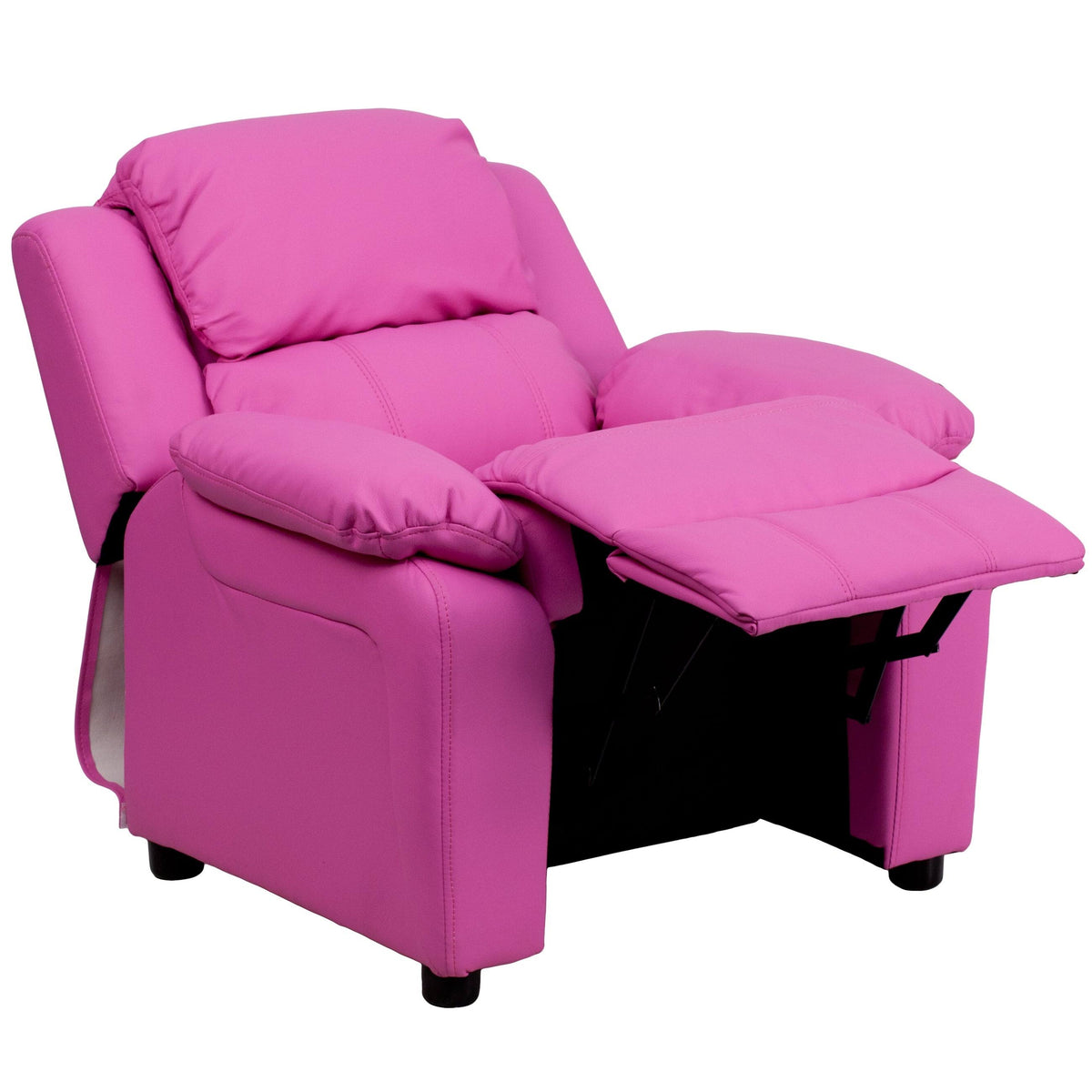 Pink Vinyl Upholstered Recliner V1141