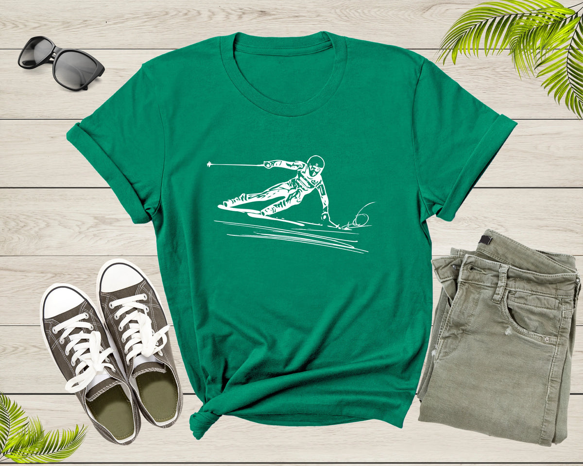 Ski Downhill Slalom Skier T-Shirt M508