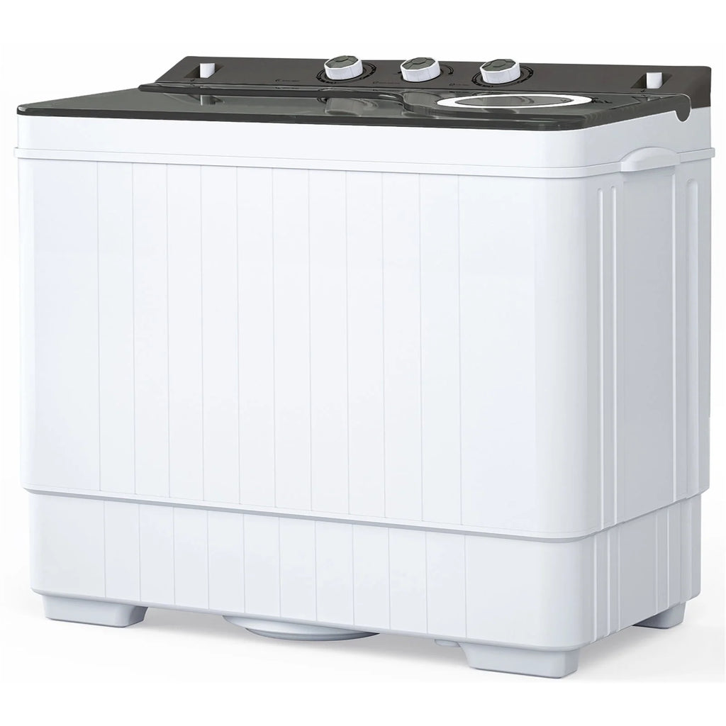Portable 26Lbs Twin Tub Washing Machine with Gravity Drain Pump F255172
