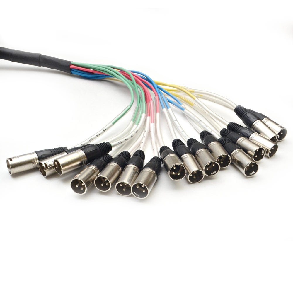 32 Channel XLR TRS Combo Splitter Snake Cable with two 15' XLR trunks O980
