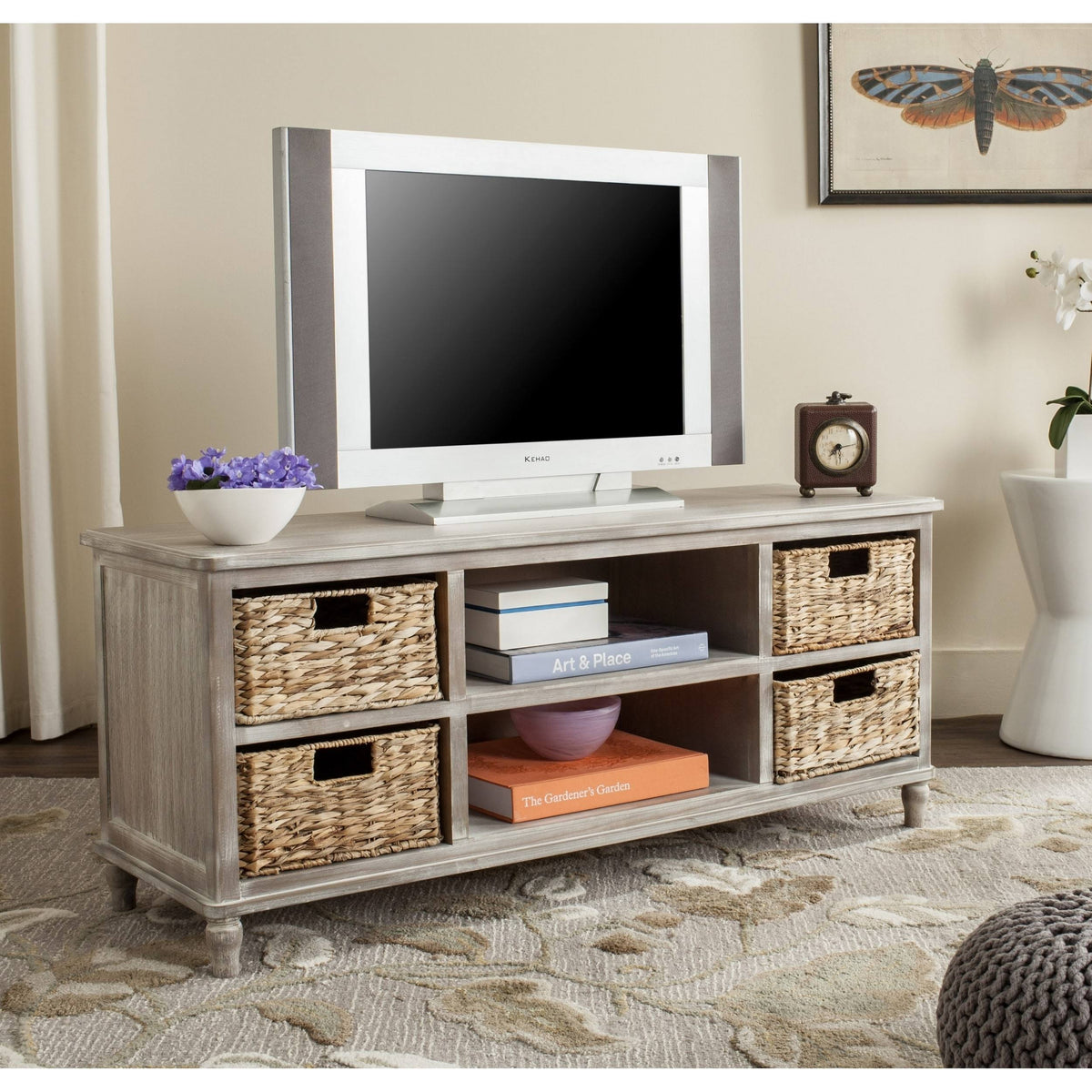 Vintage White Entertainment Unit R7136