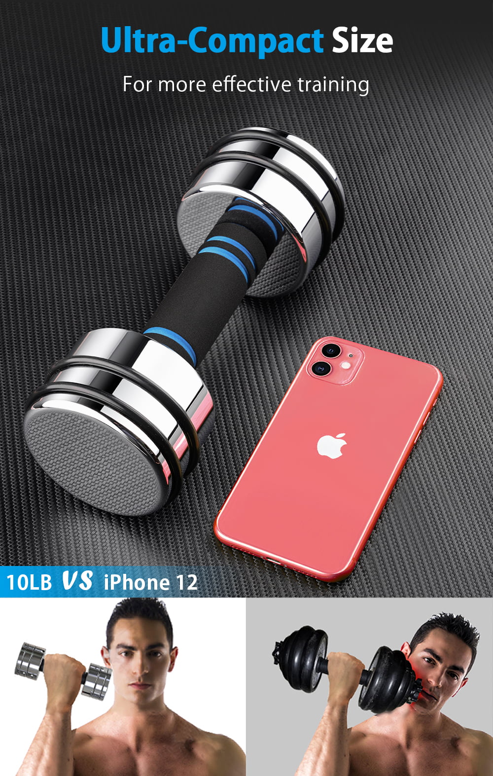 Adjustable Dumbbells Pair Steel Weight Set with Foam Handle R2010