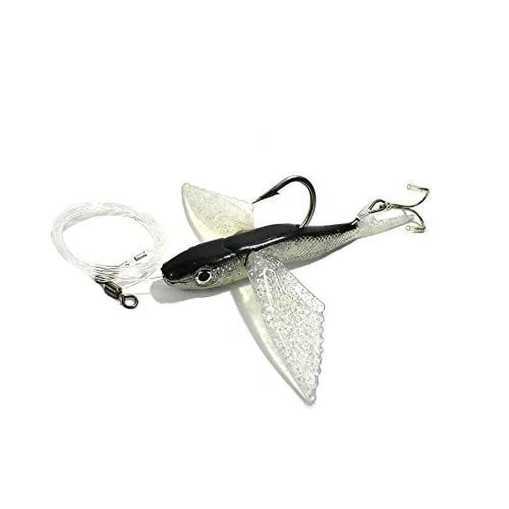 8" Flying Fish Lure Rigged with Stinger Hook (Black) D49247