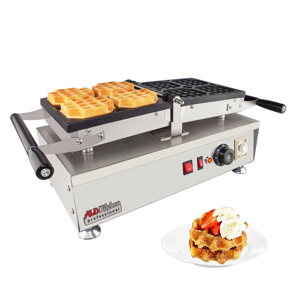 Belgian Waffle Iron 4 Pcs Removable Plates L28495