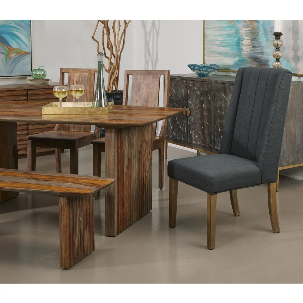 Midcentury Solid Sheesham Rectangle Dining Table Z95268