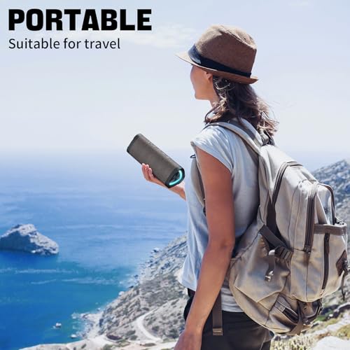 Wireless Portable Bluetooth Speaker with IPX7 Waterproof, 24H Playtime, 24W Stereo Sound L340