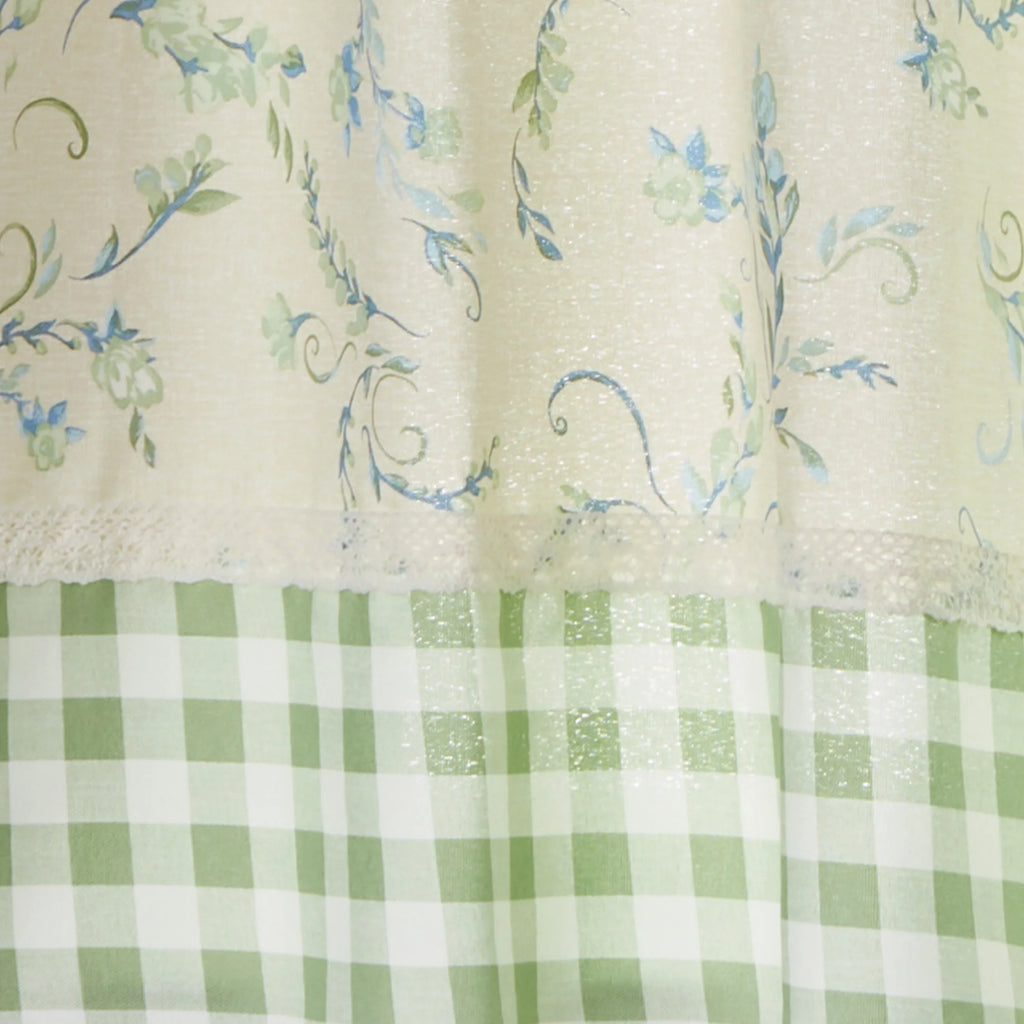 3-Piece Tiers and Valance Set, Recycled Polyester, Sage F71672