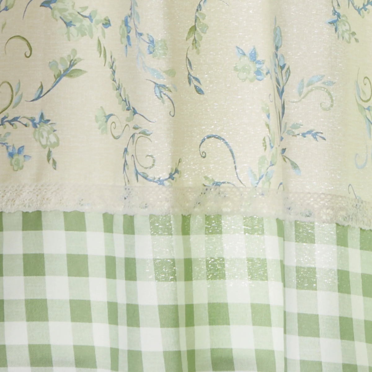 3-Piece Tiers and Valance Set, Recycled Polyester, Sage F71672