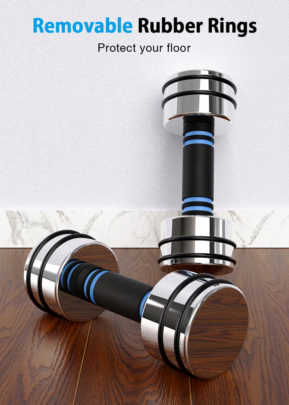 Adjustable Dumbbells Pair Steel Weight Set with Foam Handle R2010