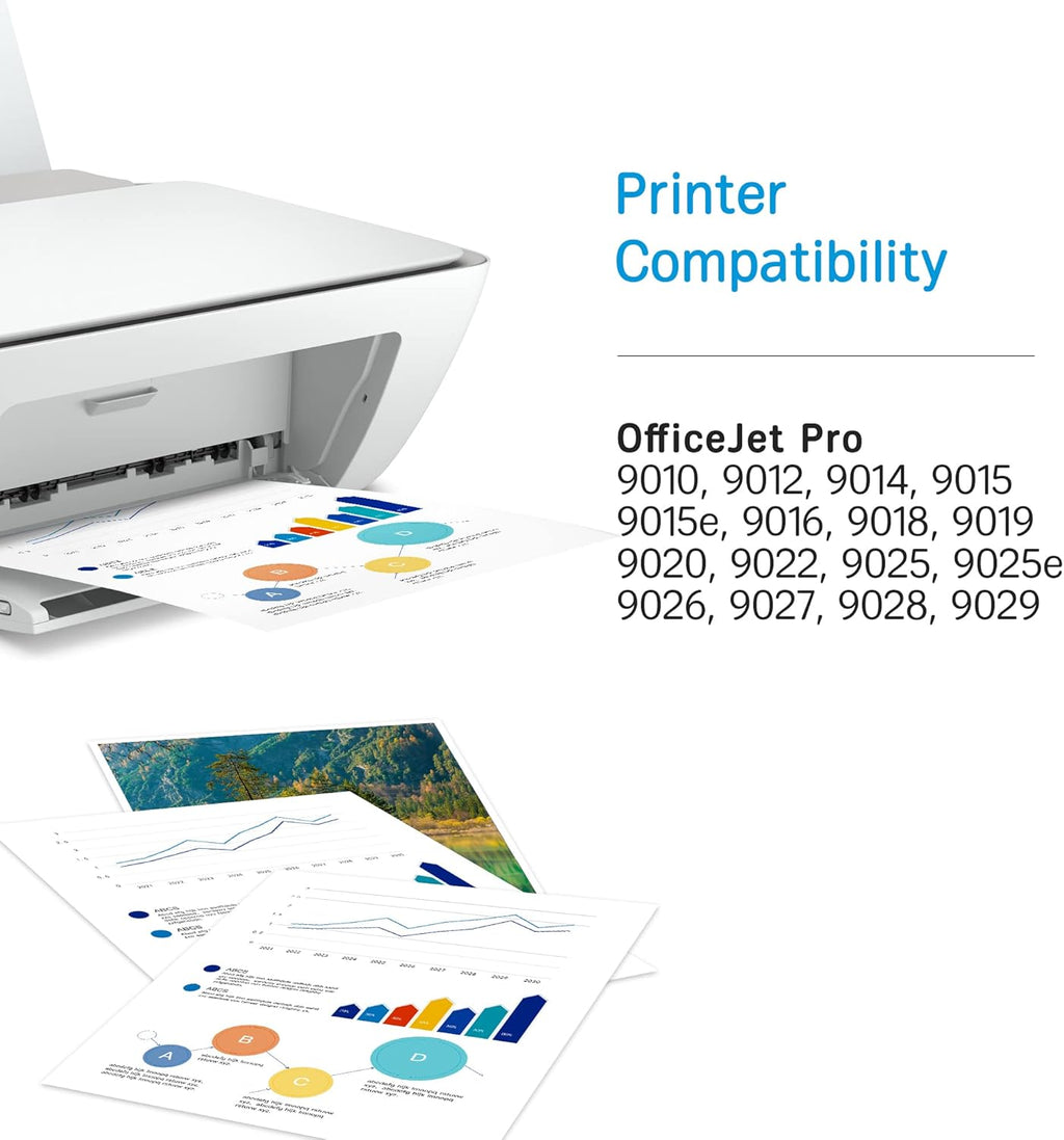 HP 962 962XL Black and C/M/Y Ink Cartridge 4-Pack Remanufactured for OfficeJet Pro 9010 Series R35751