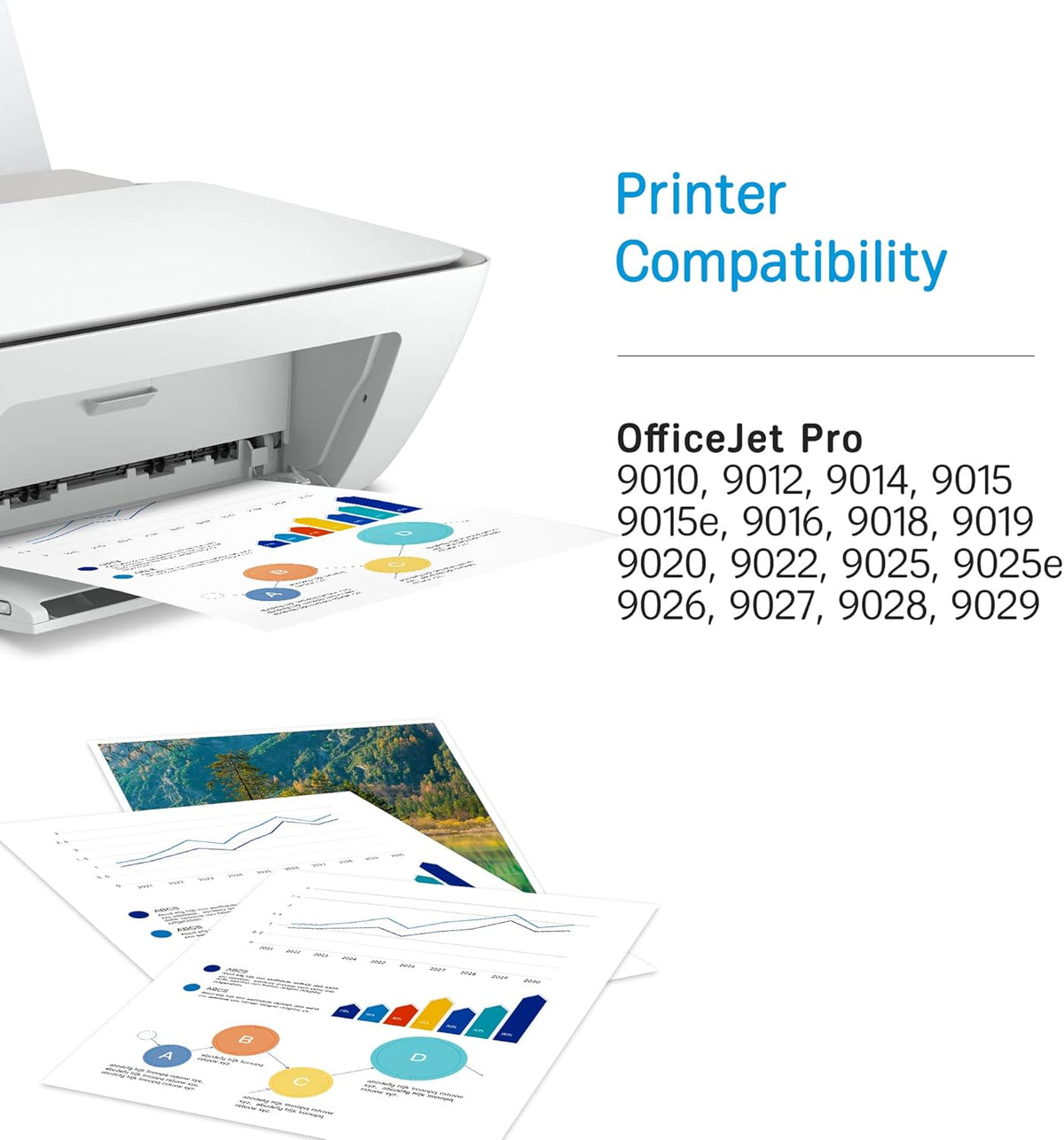 HP 962 962XL Black and C/M/Y Ink Cartridge 4-Pack Remanufactured for OfficeJet Pro 9010 Series R35751