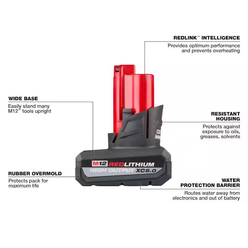 12-Volt Lithium-Ion 5.0 Ah Battery Pack H446