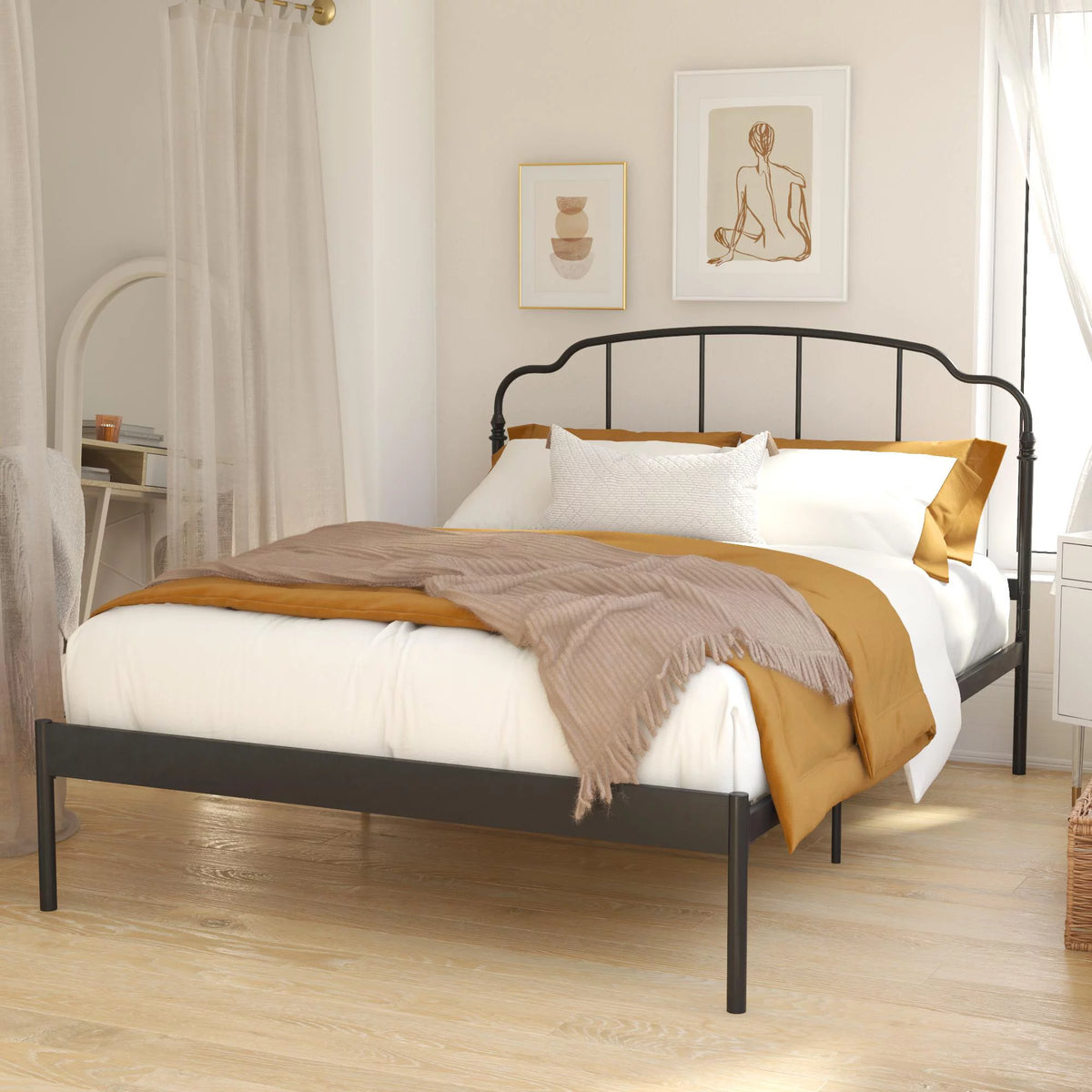 Queen Black Metal Bed J42231