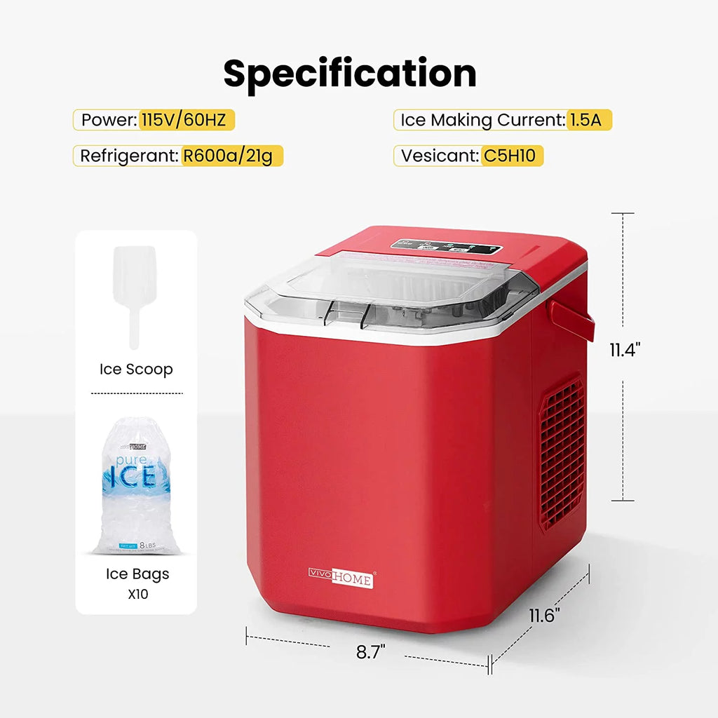 Portable Countertop Ice Maker with Scoop V7644