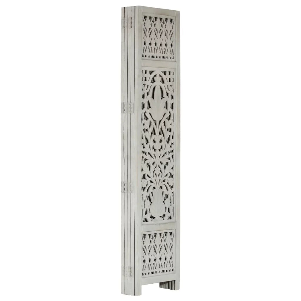Hand Carved 5-Panel Mango Wood Room Divider E40397