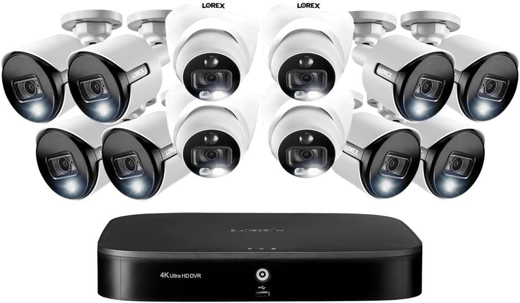 4k Wired Security Camera System, 3TB 16 Channel DVR, 8 Bullet Cameras, 4 Dome Cameras T9525