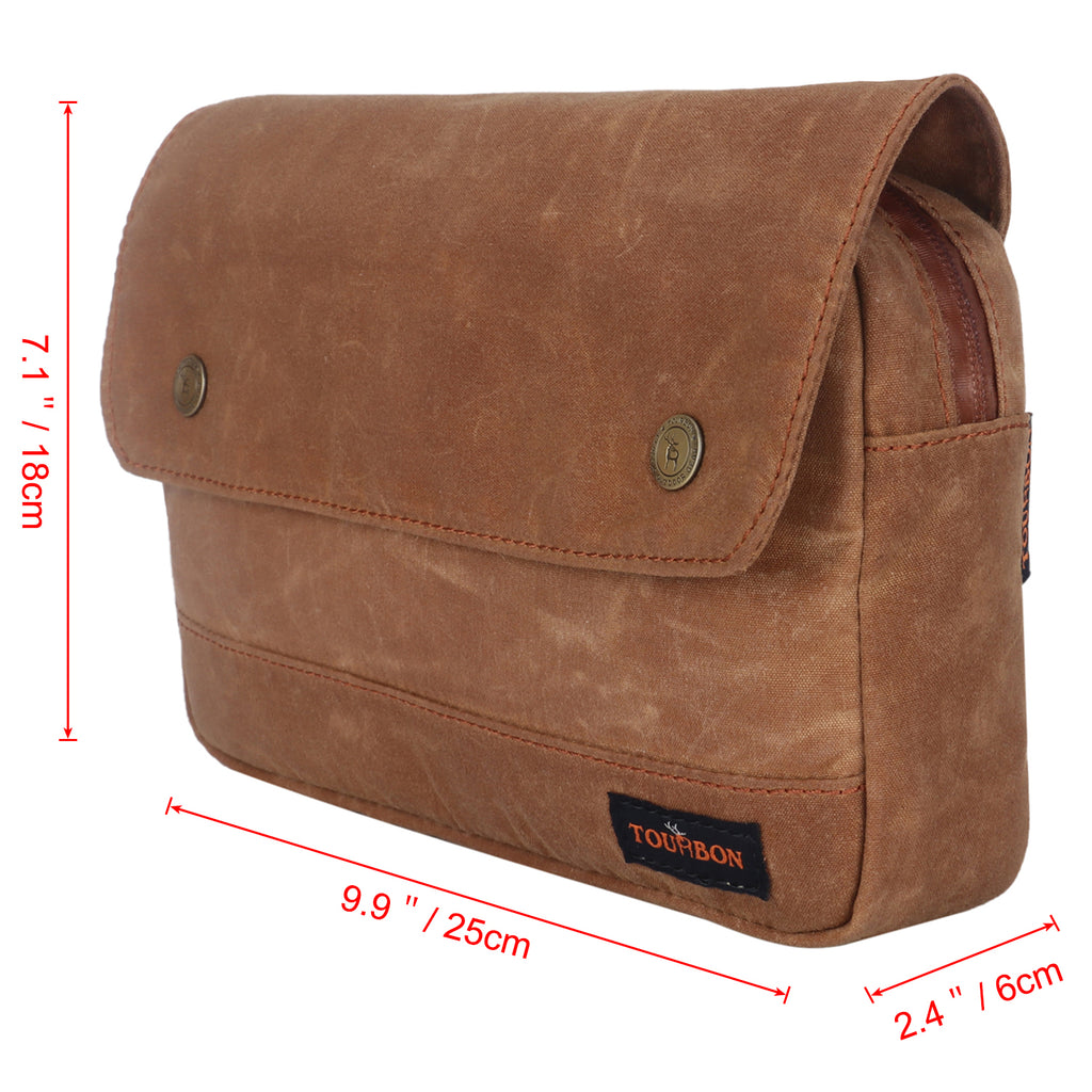 Brown Waxed Canvas Bicycle Pouch Bag Y69575