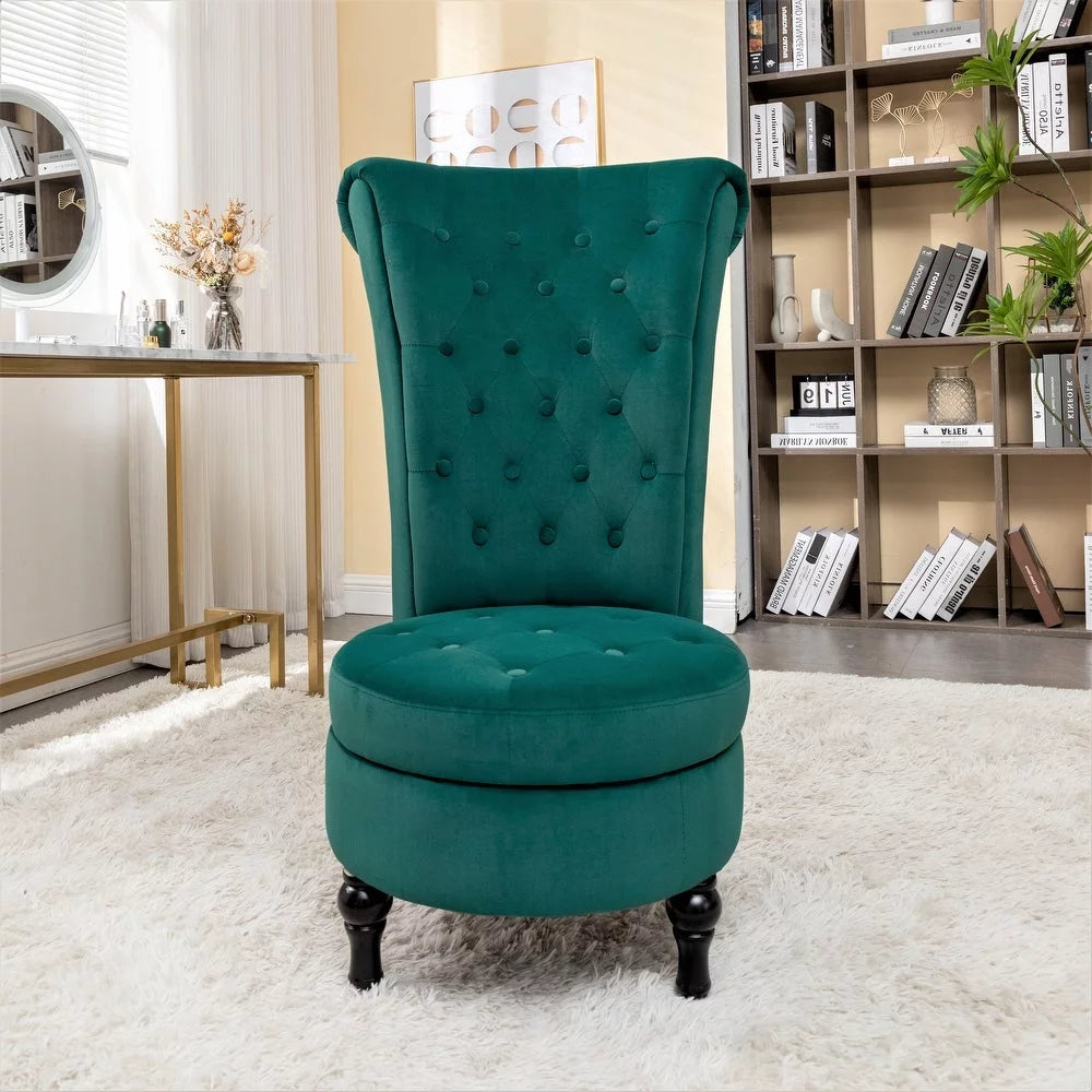 Green Velvet High Back Vanity Chair X8159