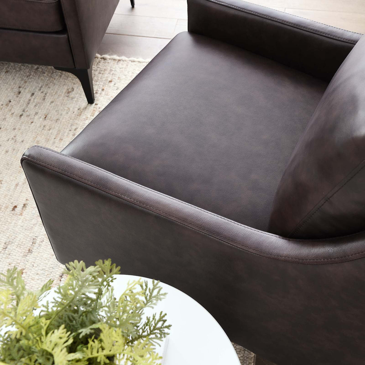 Brown Leather Armchair V62897