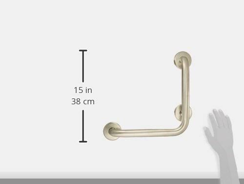 Silver L-Shaped Bathroom Safety Bar O842