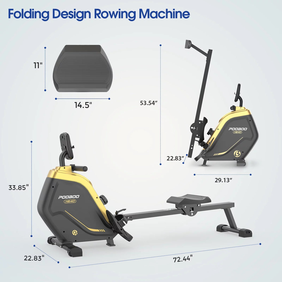 Rowing Machine with Digital Monitor and Electromagnetic Resistance Z3831