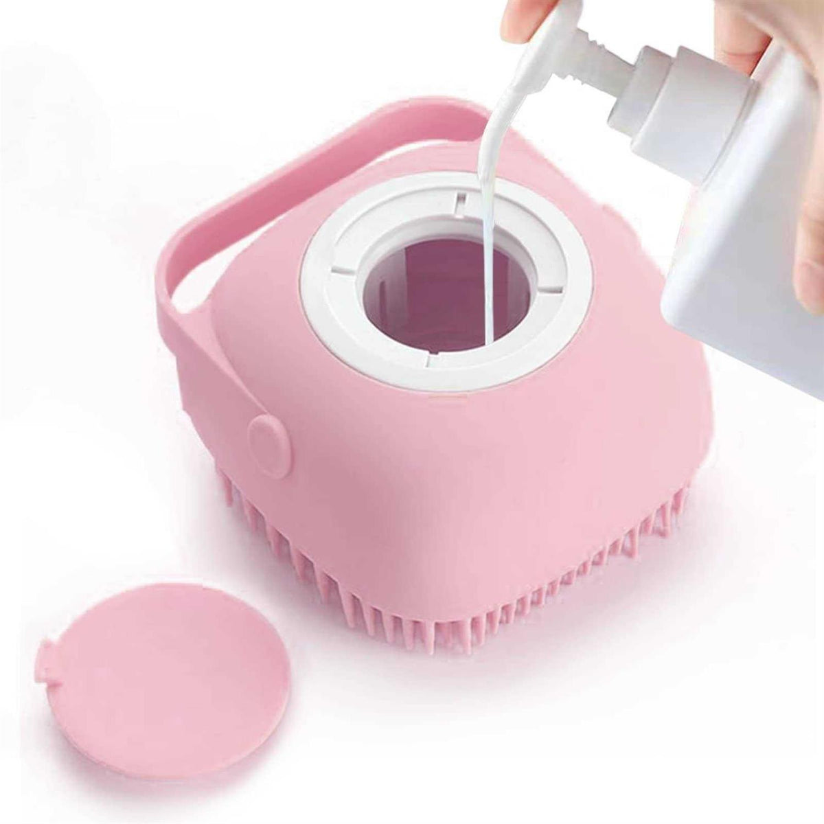 Pet Grooming Bath Massage Brush with Soap Dispenser L412891